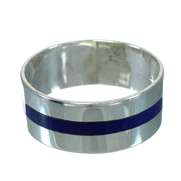 Southwestern Lapis Genuine Sterling Silver Ring Size 5-1/4 RX63652